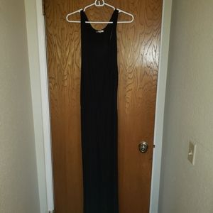 Black racerback maxi dress w/ adjustable waist tie